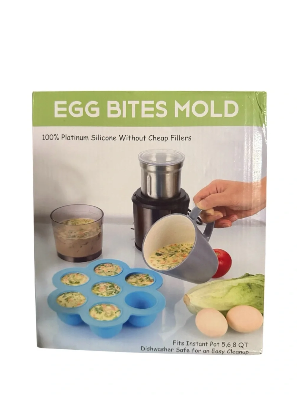Instant Pot Egg Bites Silicone Mold 7-Cup Sous Vide Egg Bite Tray